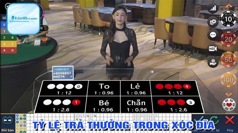 Tỷ lệ trả thưởng trong xóc đĩa 